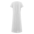thumbnail image 5 of CHOK Robe en Lin Décontractée à Manches Courtes Col Rond pour Femmes Couleur Unie Coton Lin Robe d'Été 2024 avec Poches Gris TG, 5 of 5