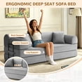 thumbnail image 6 of Timbernest 78.7" Convertible Sleeper Sofa Bed, Corduroy Boneless Sofa with 2 Pillows, Floor Sofa Lounge Couch for Living Room, Light Gray, 6 of 10