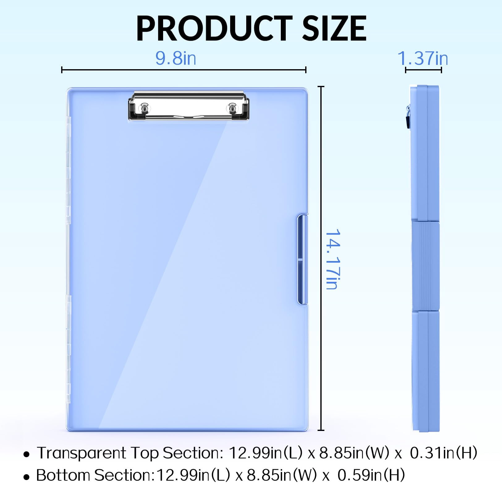 Clipboard With Storage  Heavy Duty Cleaview Clip Boards 8.5x11 Dual Dry Erase Plastic High Capacity Clipboards Folder For Teacher Nurse School & Office Supplies