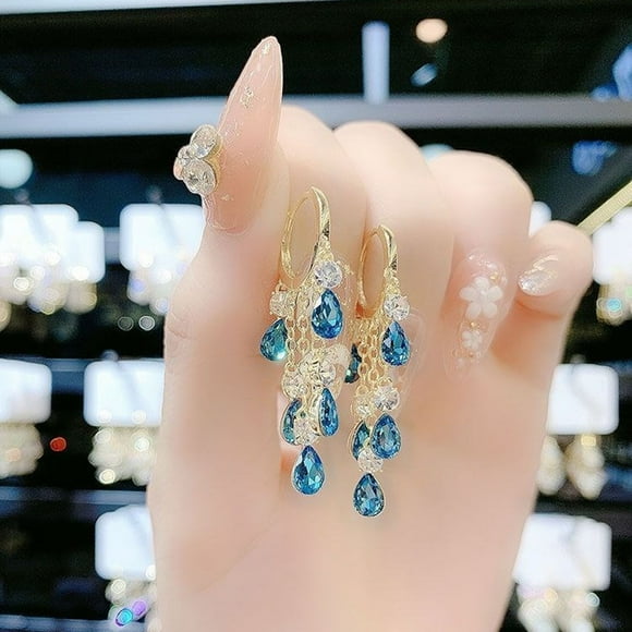 RKSTN Women Earring Ladies Fashion Earrings Long Fringed Crystal Drop Earrings