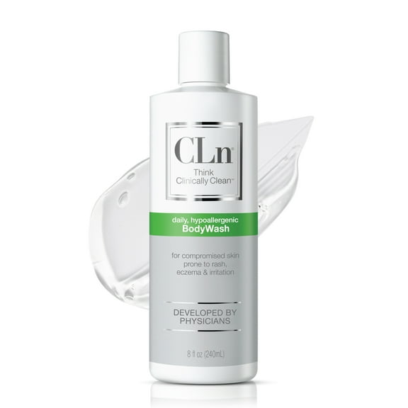 CLn BodyWash, 8 fl oz, Skin Cleanser, Hydrating Body Wash for Skin Prone to Eczema and Dermatitis