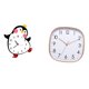 thumbnail image 1 of Reloj de pared de madera con diseño de pingüino de dibujos animados, reloj colgante digital grande vintage de bajo ruido, práctico para dormitorio, co, 1 of 8