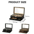 thumbnail image 3 of FENOHREFE Sophisticated Watch Holder Case with Drawer Elegant 12 Compartments Wrist Watches Display Box Stylish Jewelry Organiser, 3 of 7
