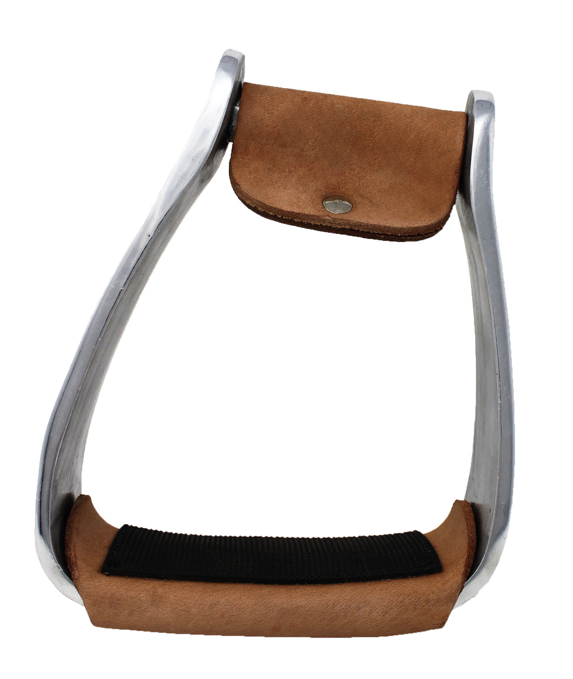 Challenger Western Angled Aluminum Stirrups – 5x5 Inches With Black Cross Inlay & Rubber Tread