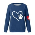 thumbnail image 4 of Lightweight Sweatshirts for Women Cute Graphic Print Long Sleeve Crew Neck Casual Loose Pullover Tops Workout Gym Shirt(Blue,XL), 4 of 4