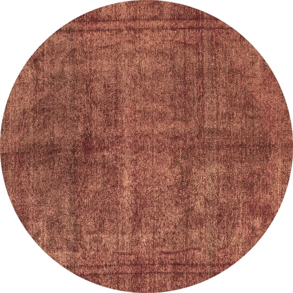 Ahgly Company Indoor Round Abstract Brown Modern Area Rugs, 5' Round