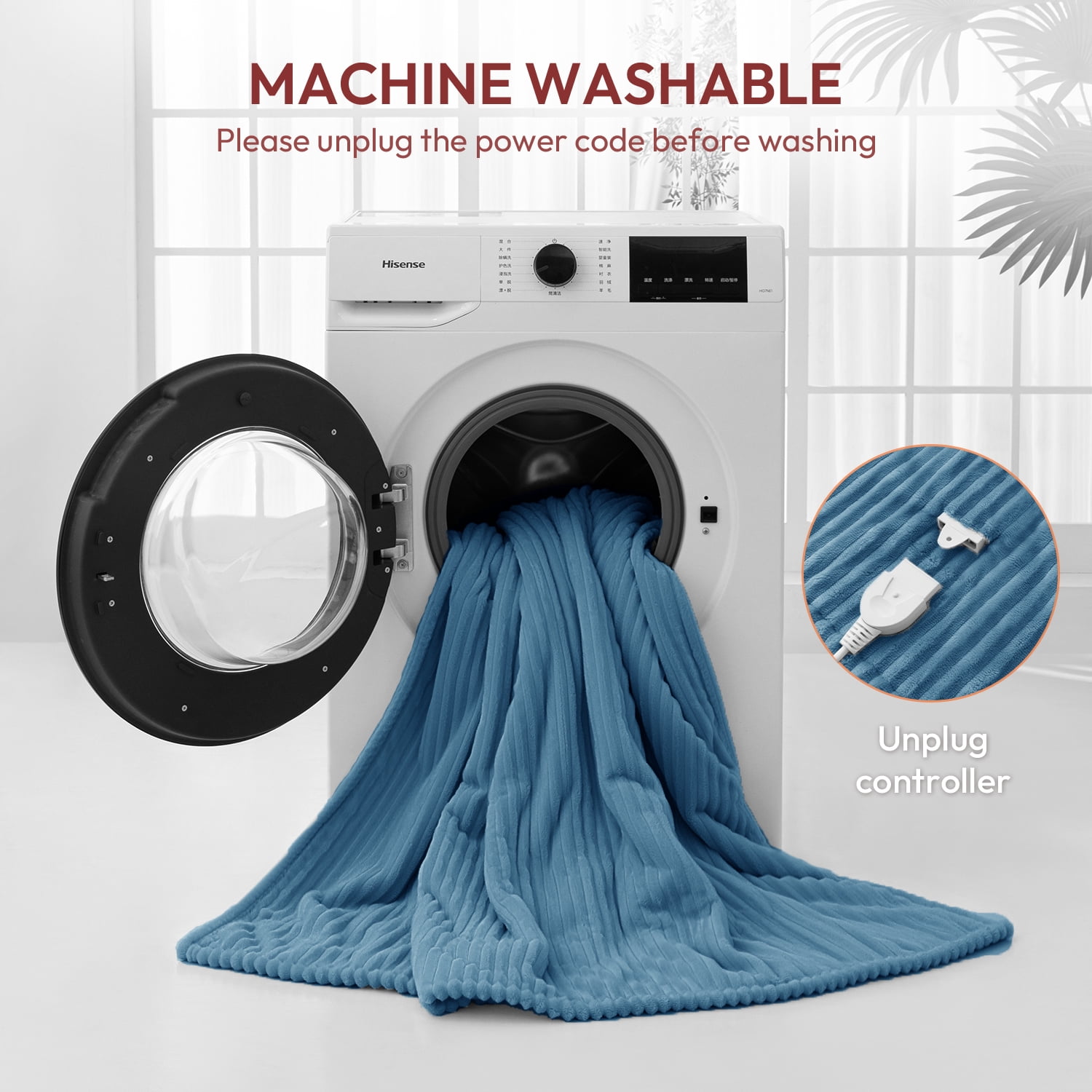 GOTCOZY Heated Blanket Electric Throw - 50"x60" Heating Blanket with 3 Hours Auto-Off and 5 Heat Levels ETL Certified Soft Flannel,Machine Washable  (Blue)