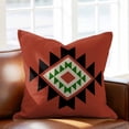 thumbnail image 2 of Triangle Combination Pattern Throw Pillow Cover Black Green Red Retro Decor Cotton Linen Cushion Cover Throw Pillow Case with Invisible Zipper for Couch Sofa Bed Chair Car 16x16 Inch, 2 of 14