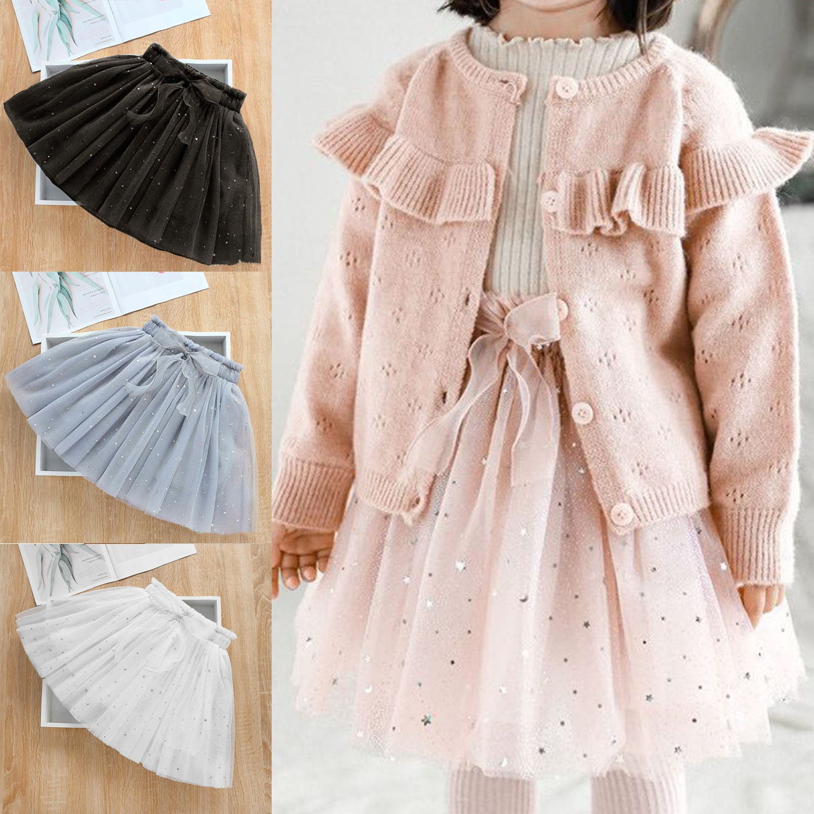 Girls dress with tulle skirt discount