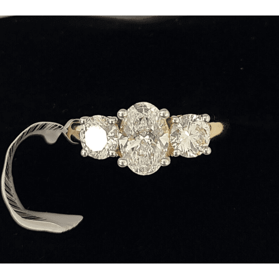 Real 14k Yellow Gold Diamond Ladies Ring Lab Created Women Engagement Wedding