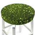 thumbnail image 3 of Fotbe Green Glitter Sparkle Stool Covers Round,Waterproof Round Bar Stool Covers Bar Chair Covers Washable Stool Cushion Slipcover for 12-14 Inch Chair-13 inch, 3 of 7