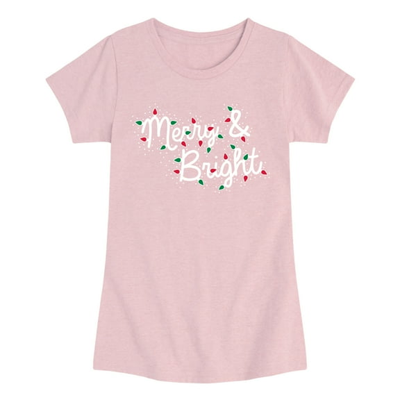 Instant Message - Merry and Bright Lights - Youth Girls Short Sleeve T-shirt