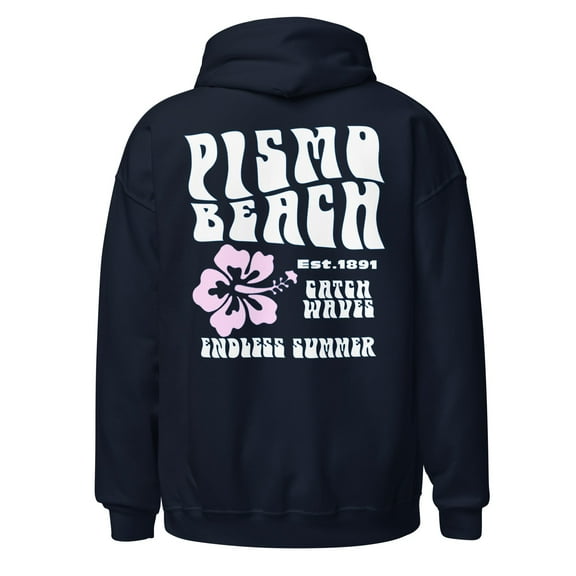 Unisex Pismo Beach Vintage Style Hoodie Endless Summer Hibiscus Logo