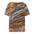 thumbnail image 5 of ICHUANYI Clearance Fashion Women's Casual Printed V-Neck Short Sleeve Pullover Tops Blouse T-shirt(Brown, M) ICHUANYI WER2023081402880, 5 of 5