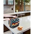 thumbnail image 4 of Fsddascl Vintage Waves Stripe Small Toaster Cover 2 Slice, Kitchen Appliance Covers, Colorful Abstract Art Toaster Oven Cover with Loop, Bread Machine Cover Polyester Dust Cover Protection, 4 of 5