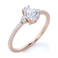 thumbnail image 4 of JeenMata 1.75 Multiple Prongs Pave Pear Cut Engagement Ring in 18K Rose Gold Plating over Silver, 4 of 8