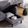 thumbnail image 5 of Convertible Sectional Sofa Couch, 3 Seat L-Shaped Couch with Storage Chaise Lounge&Track Arm, Modern Chenille Pull-Out Sleeper Sectional Couch for Living Room, Apartment, Office, Small Space, Grey, 5 of 9
