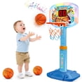 thumbnail image 1 of Aro de baloncesto ajustable para niños pequeños LACCHOUFEE con marcador LED, 1 of 8