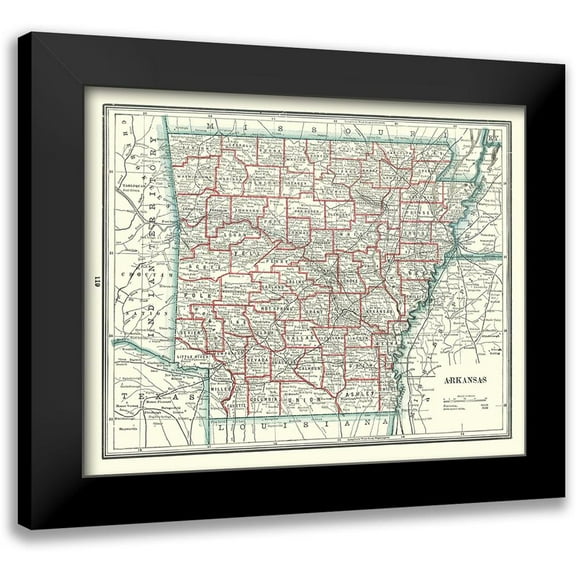 Rathbun 14x12 Black Modern Framed Museum Art Print Titled - Arkansas - Rathbun 1893