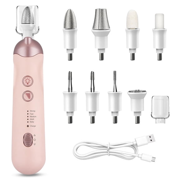 INSMART Cordless Portable Nail Drill, Rechargeable Electric Nail File with LED Light