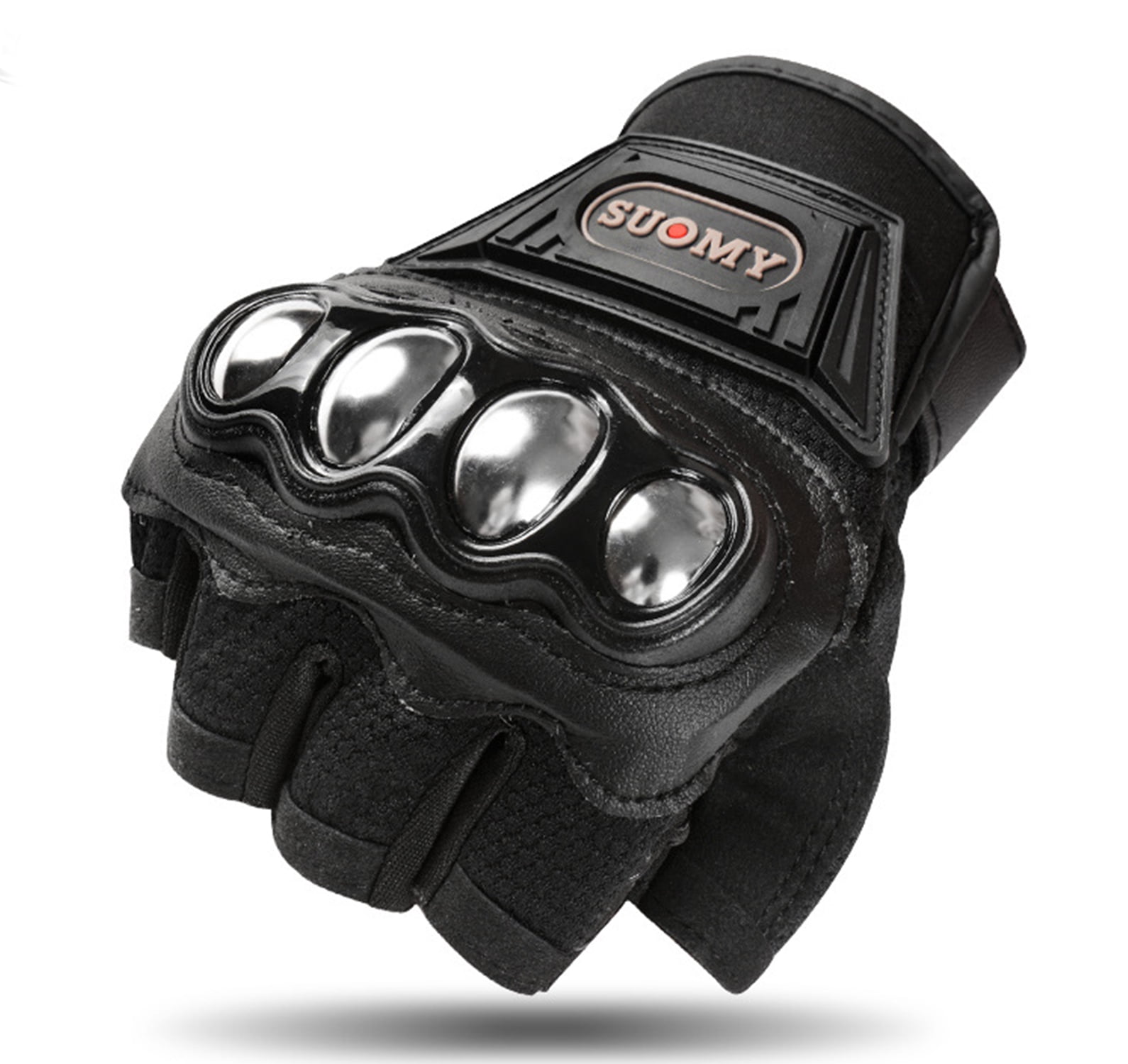 SapphireShack Half Finger Motocycle Gloves for Summer, Nylon, Stainless Steel Shell Breathable Lightweight Motorcyle Gloves, Touchscreen Motorcycle Riding Gloves for Road Racing( Green,XL,1 Pairs)