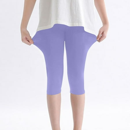 

Geire New Arrival Girls Cropped Pants Summer Thin Children s Clothing Solid Tight Leggings Casual Comfy Pants for Outdoor Wear