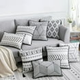 thumbnail image 3 of Opolski Simple Geometric Fringe Decorative Cushion Rectangle Tassel Soft Pillow Cover, 3 of 7