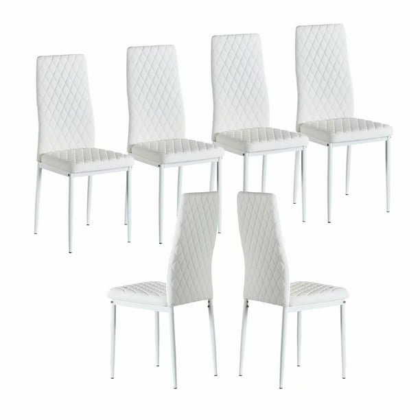 Piscis Leather Dining Chairs Set Of 6, Black Metal Dining Chairs Set Of 6