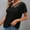 33-Black, variant on SELONE Plus Size Tops for Women Work Short Sleeve Tops Blouses Regular Fit T Shirts Pullover Tees Tops Solid T-Shirts V Neck Tops Blouses Ruffle Peplum T Shirts Breathable Pullover Purple XXXXXL