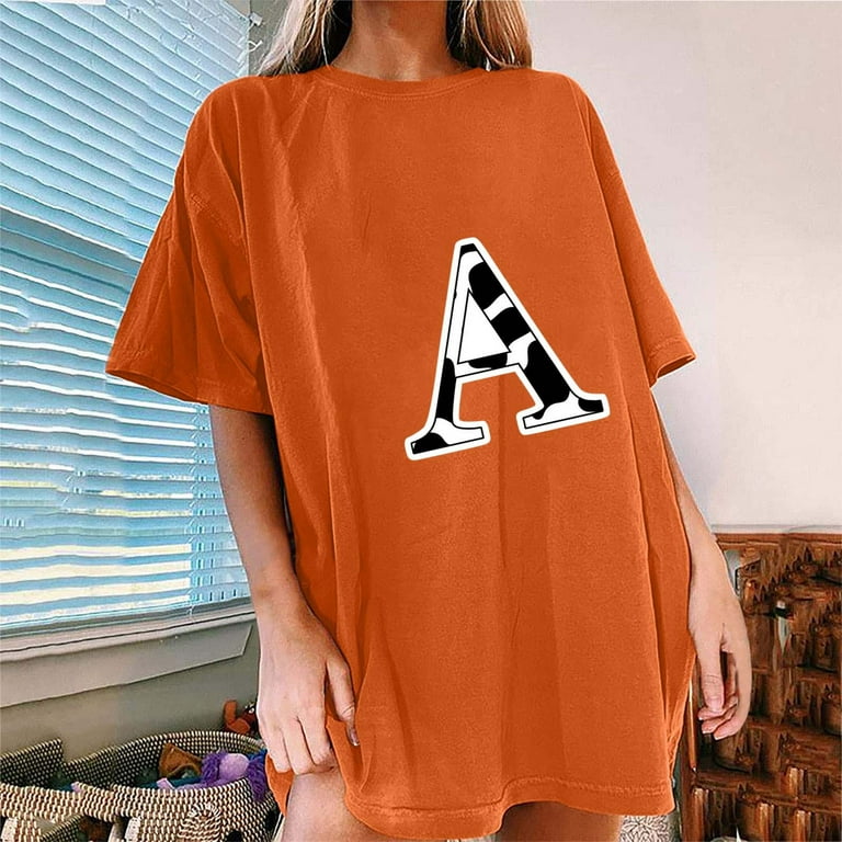 Orange oversized sale graphic tee