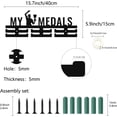 thumbnail image 2 of Wood My Medals Medal Holder Medal Hanger Display Rack Sport Medal Hanging Athlete Awards Wall Mounted Decor Stand over 30 Medals for Competition Ribbon Medals Medalist Black 15.7x5.9Inch DIY, 2 of 8