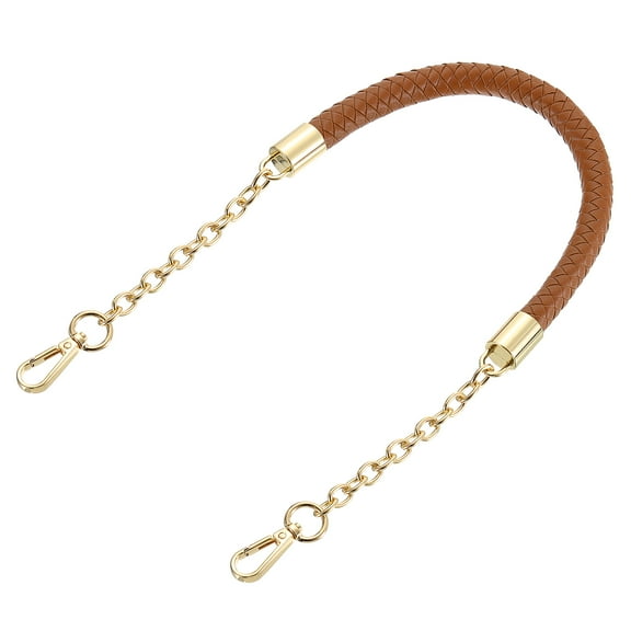 Uxcell 60cm/23.6" Braided Leather Purse Replacement Handle Strap for Handbag, Brown