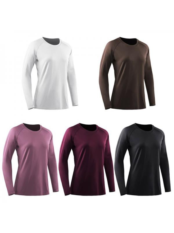 Long Sleeve Women's Compression Top Sports Training Baselayer Slim Fit Stretch 