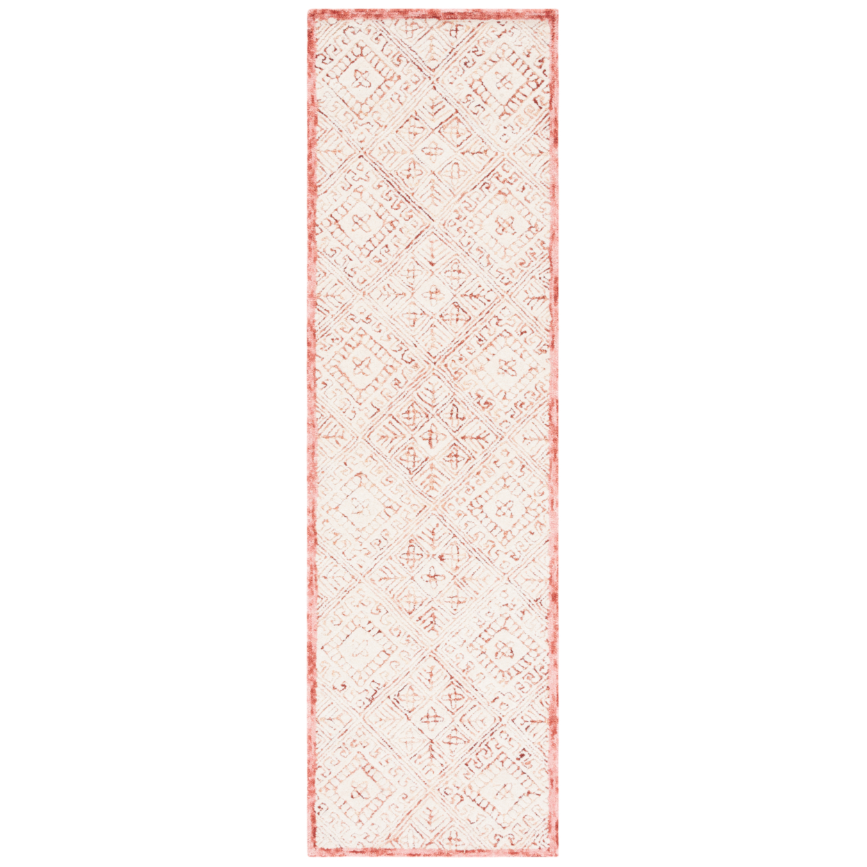 SAFAVIEH Glamour Drummond Geometric Floral Wool Area Rug, Pink/Ivory, 4' x 6'