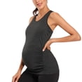 thumbnail image 3 of Ecavus Women's Maternity Tank Tops Workout Athletic Yoga Tops Black L, 3 of 4