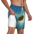 thumbnail image 3 of Picia Paradise Island pattern Mens Swim Trunks with Compression Liner Stretch Beach Shorts Quick Dry with Zipper Pockets No-Chafing Board Shorts-Large, 3 of 9