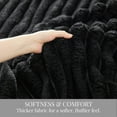 thumbnail image 4 of U by Bedsure Black Throw Blanket for Couch, Super Soft Cute Small Fleece Throws for Girls,50x60 inches, Wider Striped Design, 4 of 6