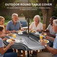 thumbnail image 3 of Round Outdoor Tablecloth with Umbrella Hole and Zipper, Black Stripes Tablecloth with Elastic Waterproof, Modern Simple Greyish Gradient Lines Patio Table Covers for 55" - 60" Picnic Pool Tables, 3 of 9