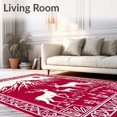 thumbnail image 2 of ODIKA 6'x9' Machine Washable Non-Slip Area Rug, Wilderness Crystal Hearth Garnish High Traffic Rug, Red, 733078, 2 of 7