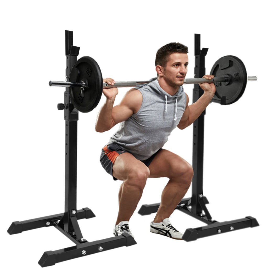 OLYMPIC SQUAT RACK BARBELL ADJUSTABLE BENCH PRESS WEIGHT POWER STAND S1 