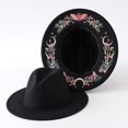 thumbnail image 6 of Hsqqdc Digital Printed Wide Brim Fedora Hat, Unisex Classic Jazz Panama Hat for Church Party, 6 of 7