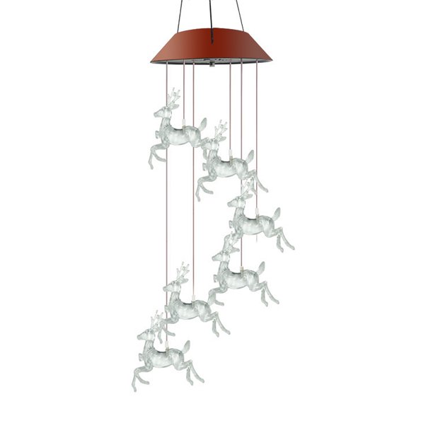 Solar Deer Wind Chimes ColorChanging LED Solar Light Outdoors Powered