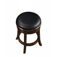 thumbnail image 3 of Sabi 24 inch Swivel Counter Stool Solid Wood Faux Leather Brown Black - Saltoro Sherpi, 3 of 5