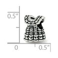 thumbnail image 2 of Fancy Bead White Sterling Silver Themed 10.6 mm 9.4 Reflections Ruffled Dress Bead, 2 of 3