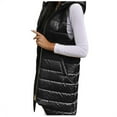 thumbnail image 2 of PVCS Veste Sans Manches à Capuche pour Femmes Couleur Unie Fermeture Éclair Poches Mi-Longue, 2 of 4