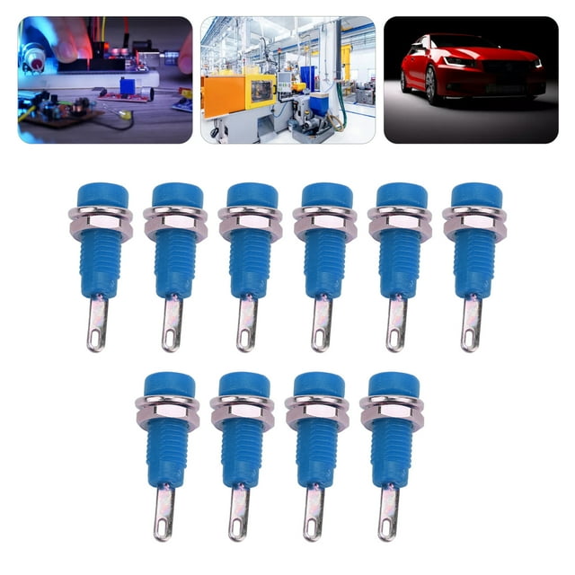 2mm 10Pcs J.40003 2mm Banana Jack Panel Socket Extended Post Plug Adapter for Electronic Instrument