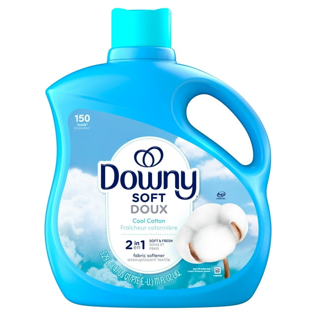 Downy Soft, 2 in 1 Soft and Fresh Liquid Fabric Softener, Cool Cotton, Fabric Conditioner Liquid provides softness and freshness for fabrics 150WL