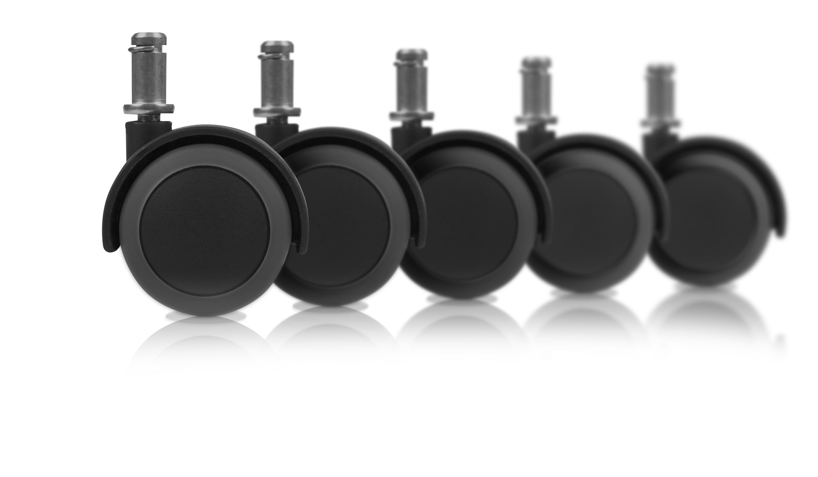 2 Floor Protecting Office Chair Caster Wheels 7 16 Stem Black Dark Grey Set Of 5 Walmart Com Walmart Com