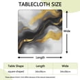 thumbnail image 2 of Black and Gold Marble Glitter Streaks Pattern Square Fitted Tablecloth with Elastic Edge,Square Table Cover,Washable Elastic Table Cover for Home Kitchen Party Decor 34"x34", 2 of 6