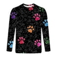 thumbnail image 4 of Jsaierl Long Sleeve Shirts for Men 3D Paws Graphic Tee Big & Tall Casual Crew Neck Tops Plus Size Workout T Shirts for Valentine's Day, 4 of 5